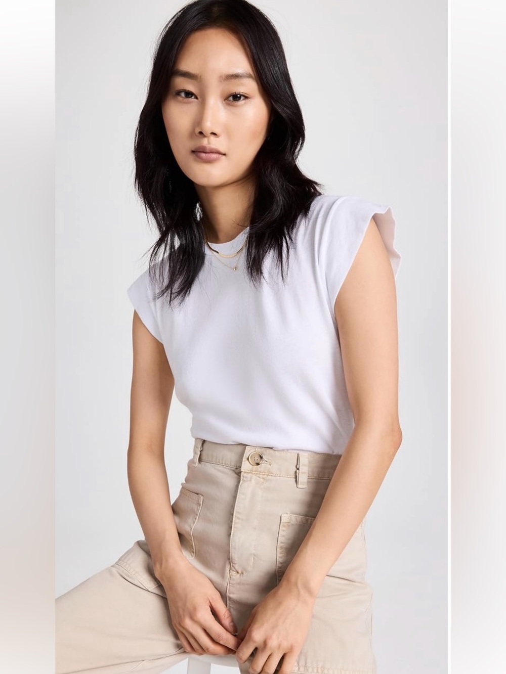 THE GREAT.  The Peak Shoulder Tee